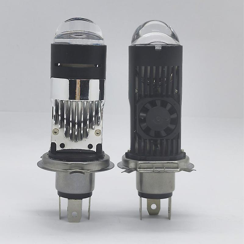 Deux pièces Noir-lhdh4 Led Lhd / rhd Bi-led Projecteur Phare Double Lentille Automobles Ampoule 80w Led H4 Car Light Conversion Kit Hi / Low Beam Lampe frontale 12v
