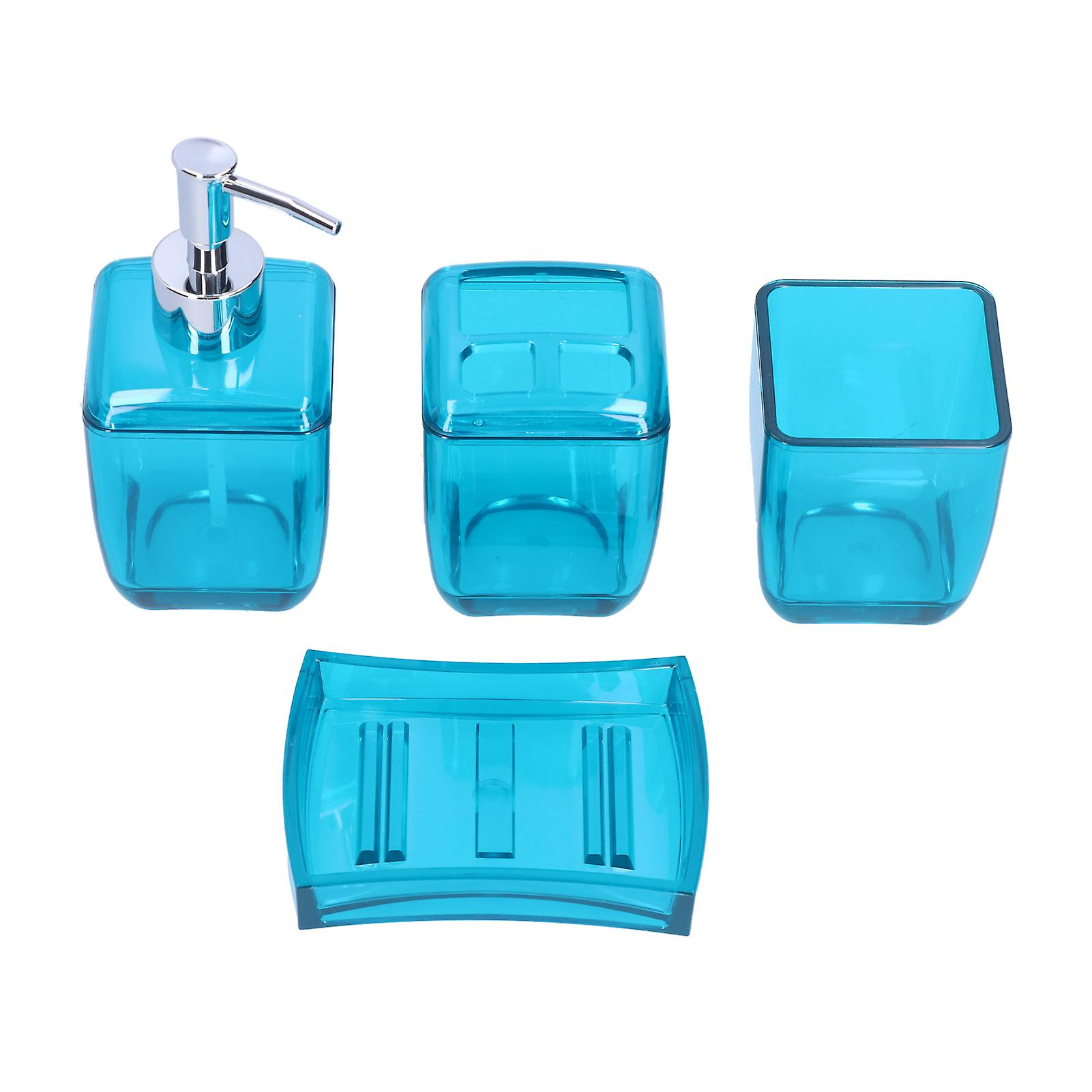 Complete Bathroom Set with Soap Dispenser, Toothbrush Holder, Cup, and Dish