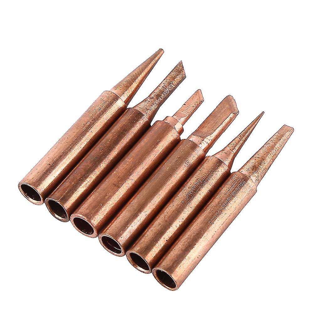 Qukaim Soldering Tip 900M-T Copper Soldering Iron Tips, Pack of 6, Low Temperature Solder Tips for Soldering Station, Compatible with Soldering Iron