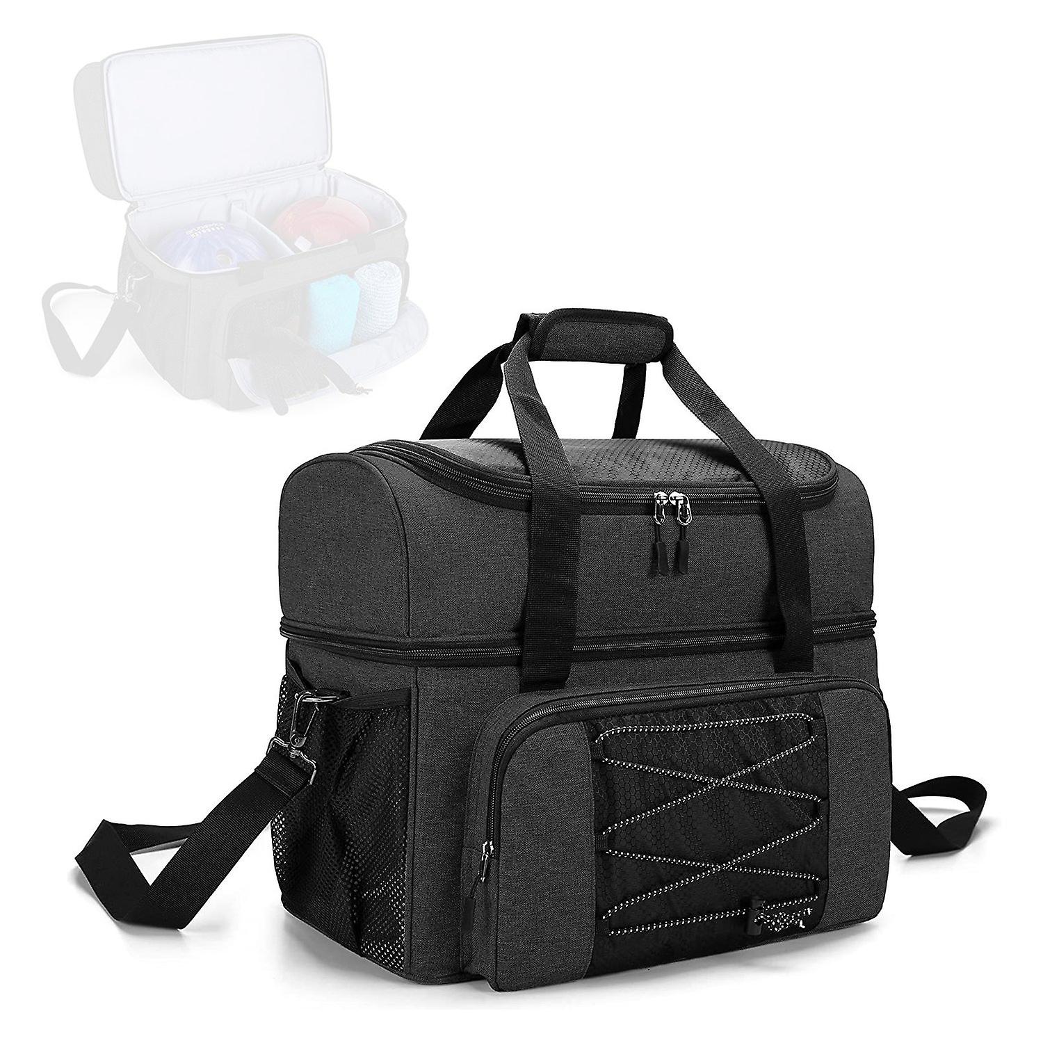 Bowling Bag for 2 Balls Portable Bowling Tote Bag with Padded Ball Holder for Double Ball and Pair o