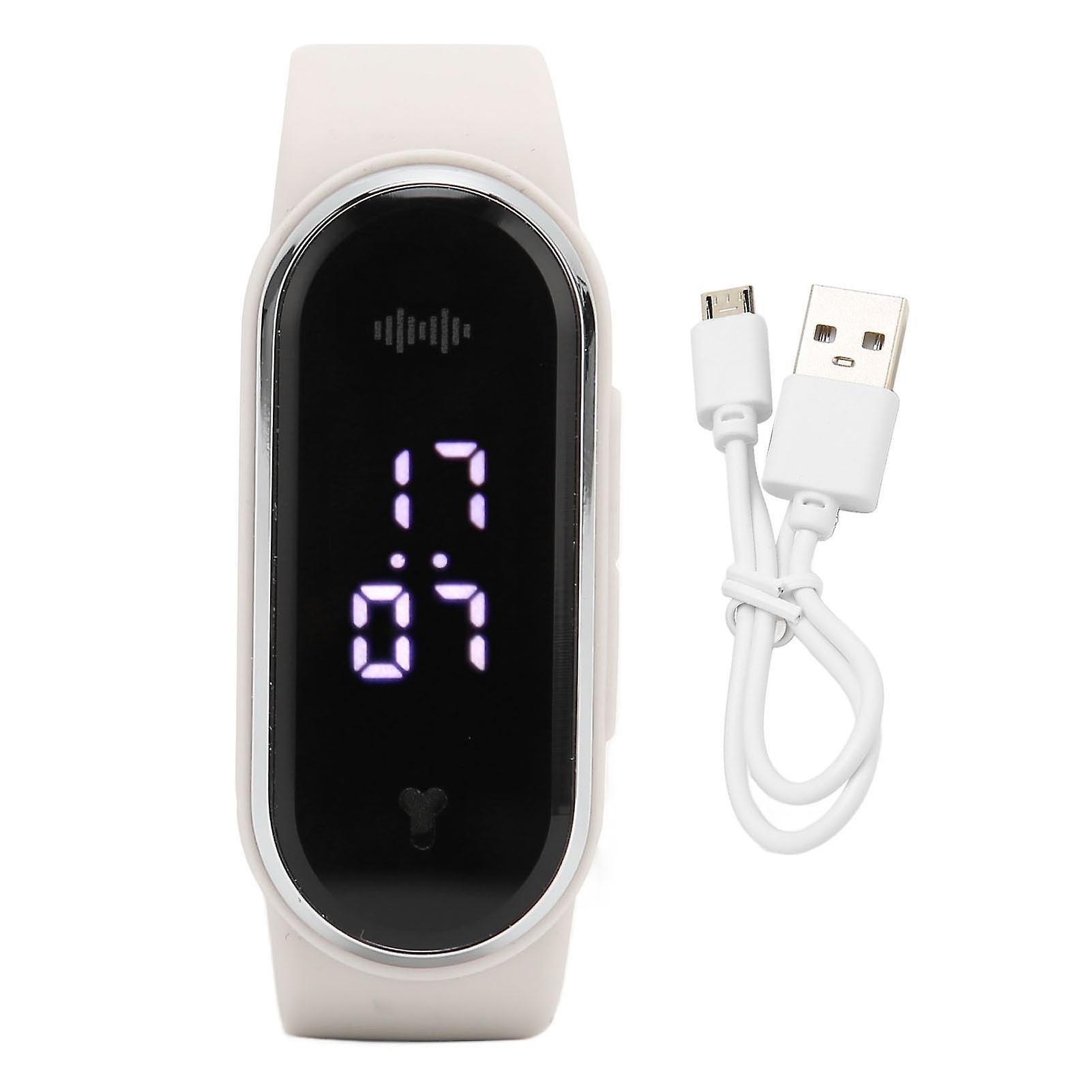 Ultrasonic Mosquito Repellent Watch with LED Light, Static Electricity Removal, Auto Discharge Mosquito Repeller Bracelet White