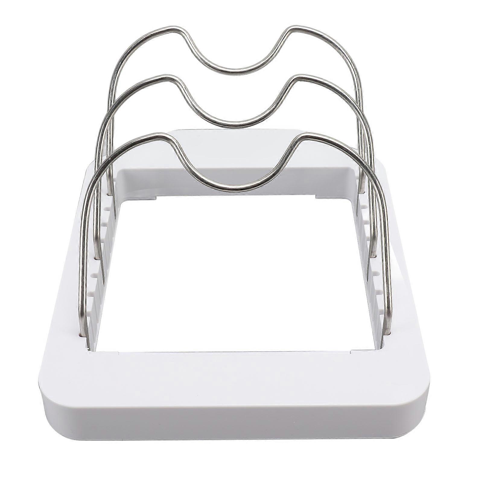 Plastic U-Shaped Pot Lid Organizer Rack White 13.7oz Kitchen Storage