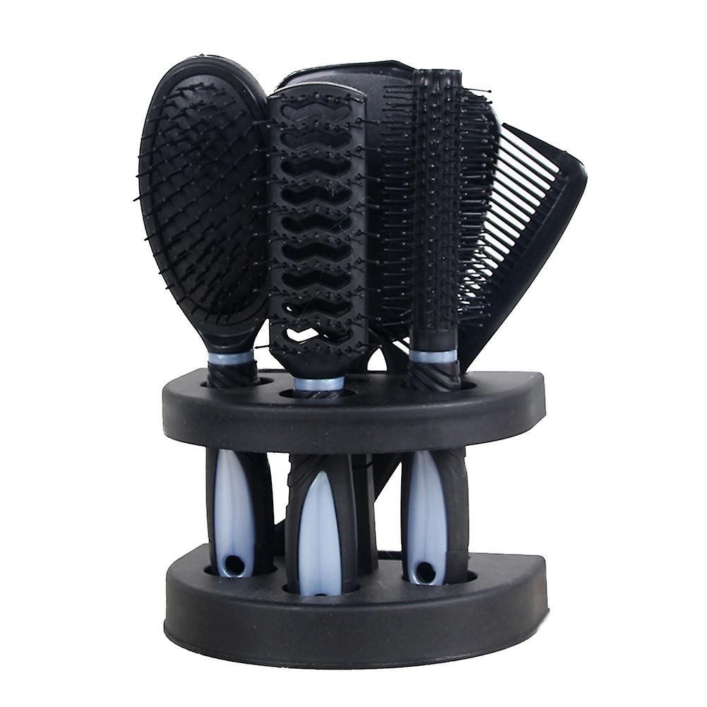 Fornnerg 5Pcs Anti-Static Cushion Comb Brush Salon Home Hair Styling Set with Mirror
