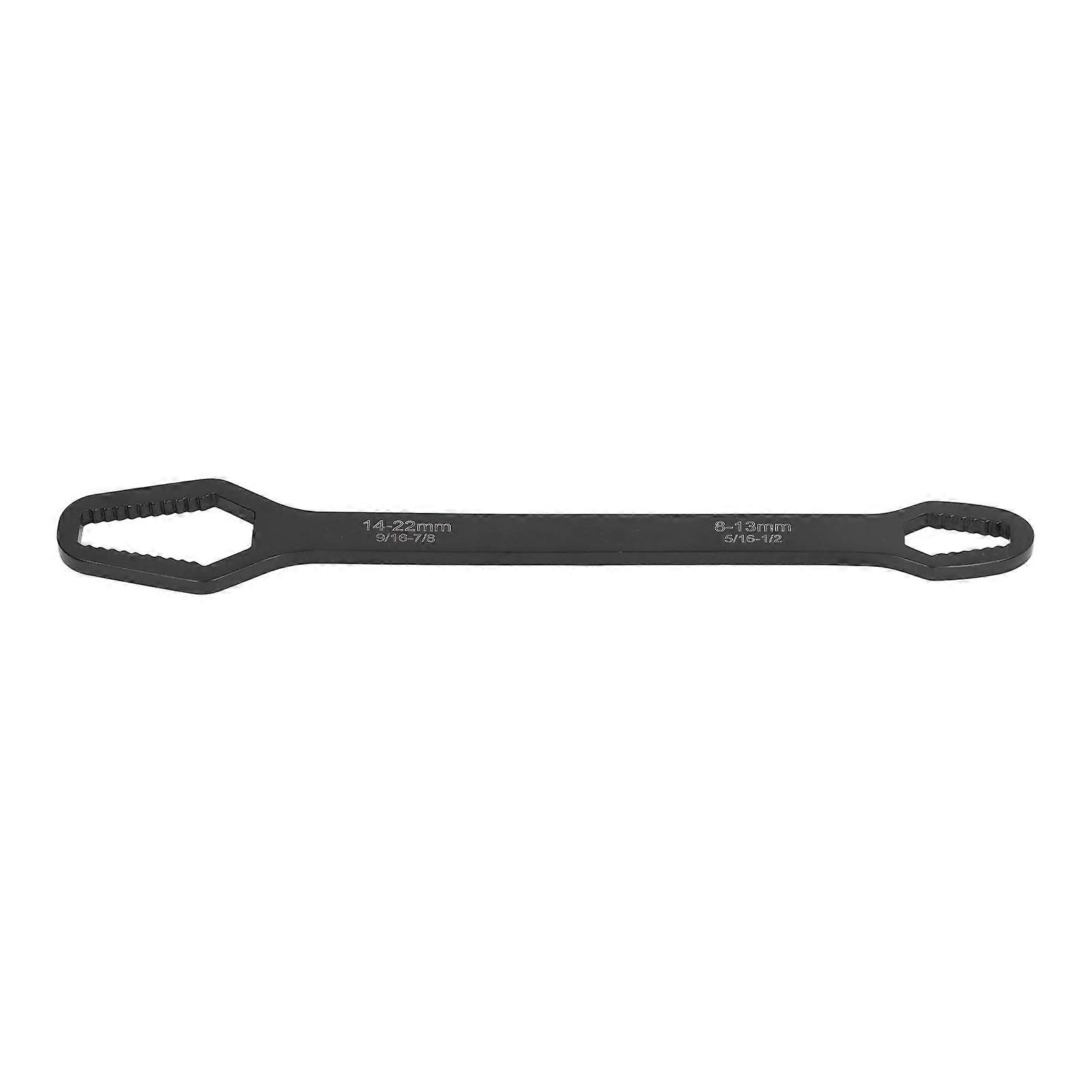 Double-headed multi-functional wrench applicable to 8mm - 22mm, self-tightening