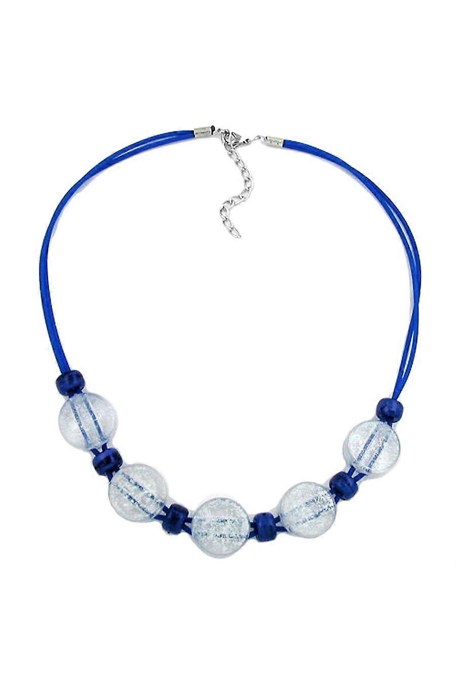Necklace Blue And Transparent Beads 48cm - Gl02794