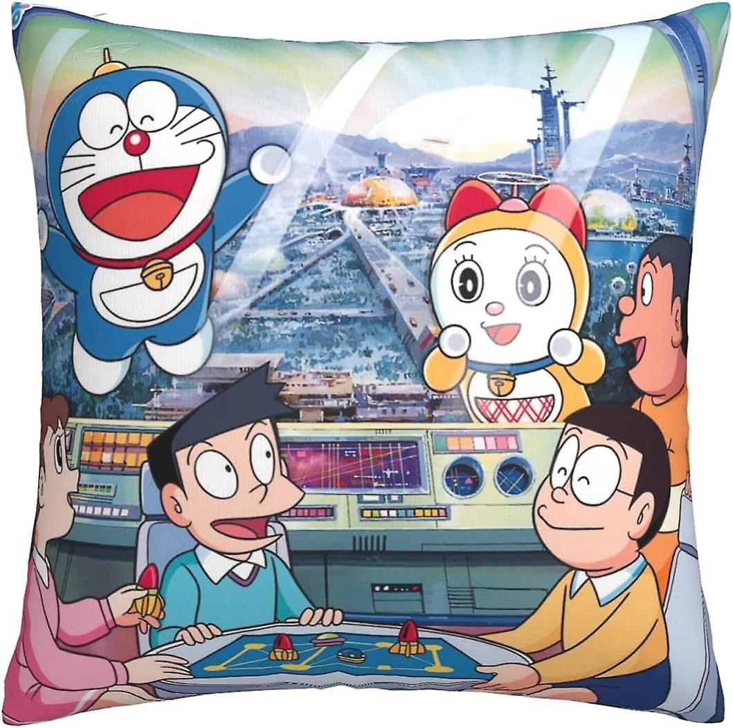 Doraemon Soft Cushion Covers 45 x 45 cm federe quadrate comode federe decorative fodere per cuscini di lusso per divano camera da letto con Invisib