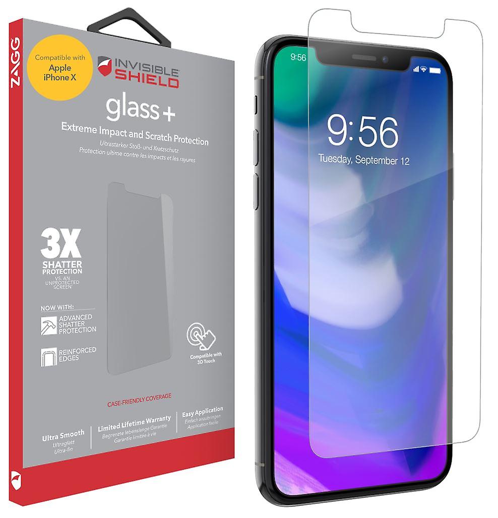 Zagg InvisibleShield Glass+ Screen Protector for Apple iPhone X - Clear (200101013)