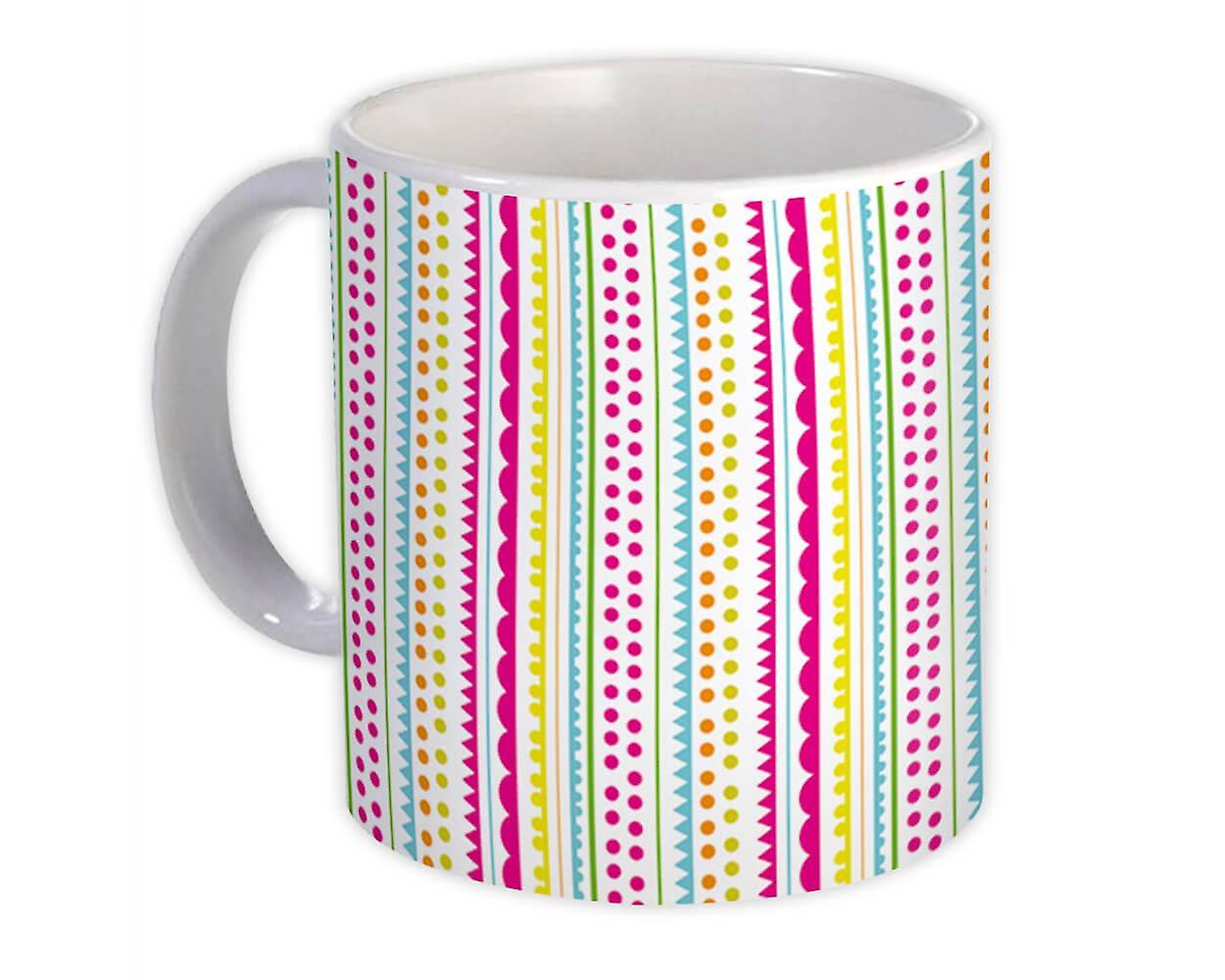 Gift Mug: Stripes Polka Dots Colorful