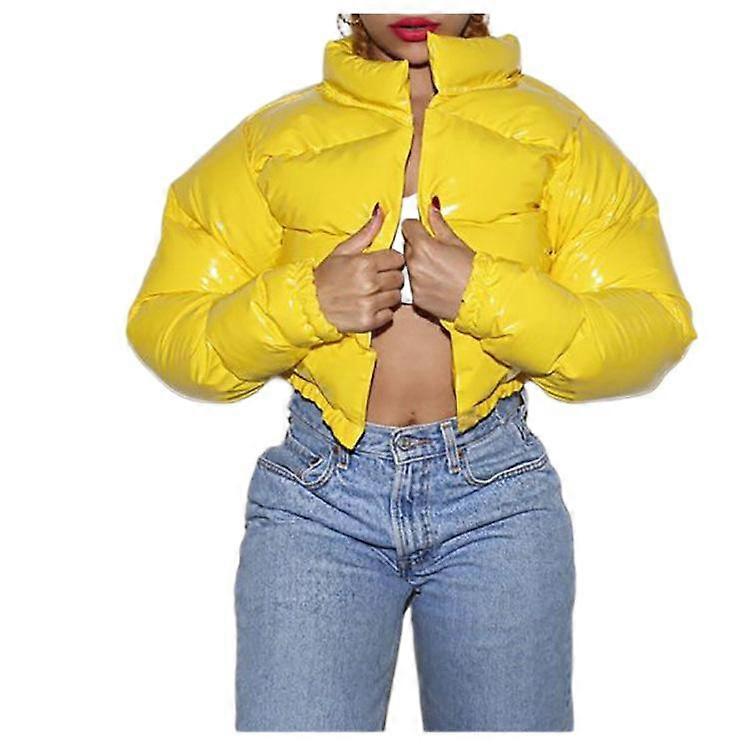 Casaco de inverno feminino Jaqueta Puffer curta Jaqueta acolchoada Stand-up Collar Down Jacket