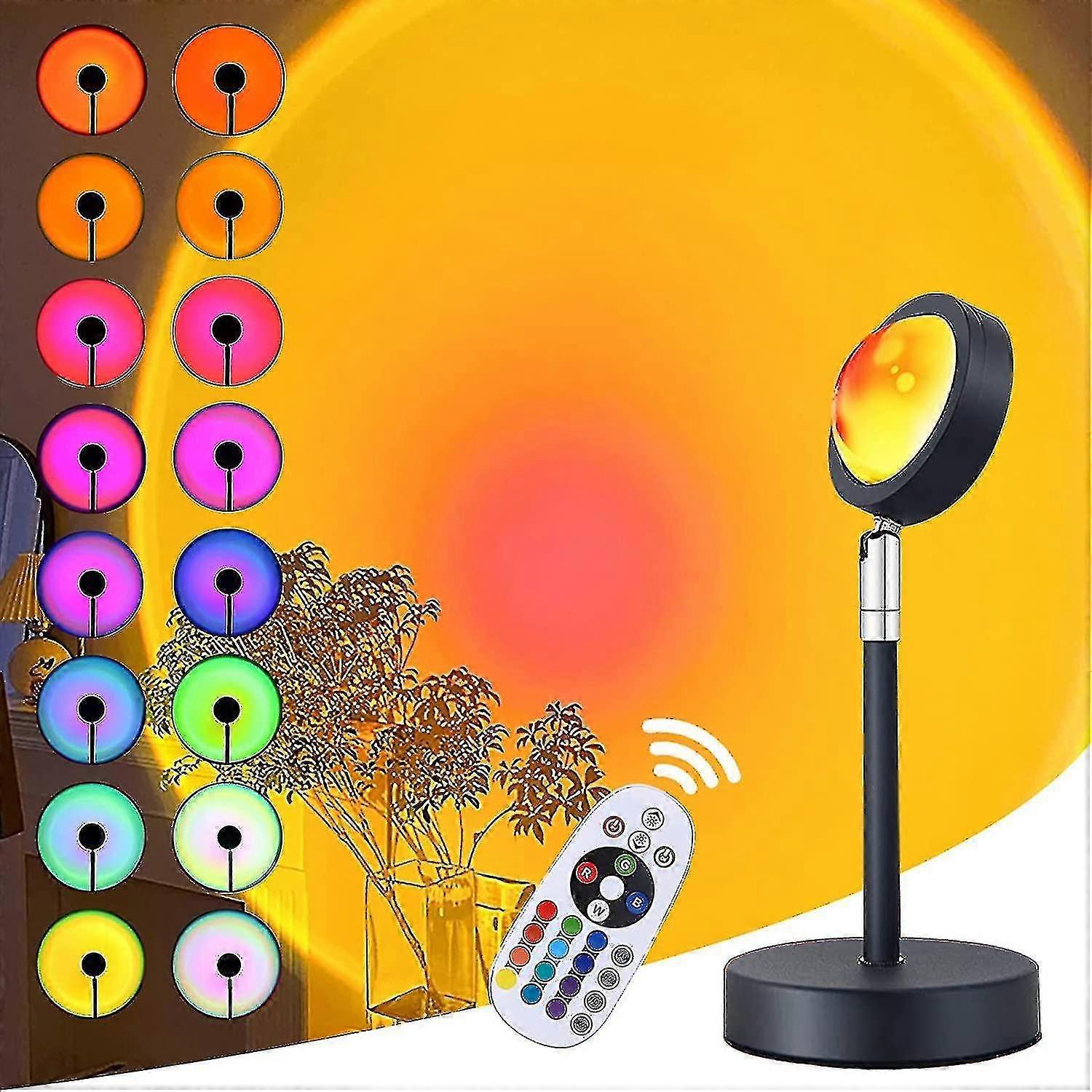 Sunset Lamp, Home Decor Projector Light With 16 Colors 4 Modes, Color Changing Lamp Sunlight Projection Gift For Kids