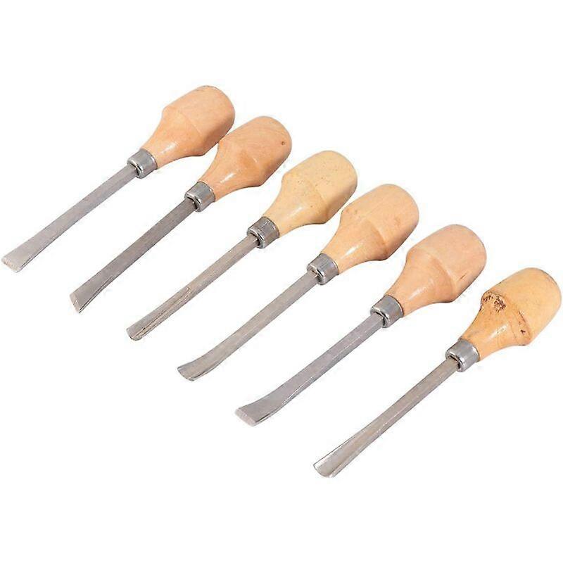 6 Pcs Professional Wood Carving Chisels Steel Handle Gouges Carving Tools Sets for Beginners Hobbyists DIY Woodworking Craft Supply 130mm