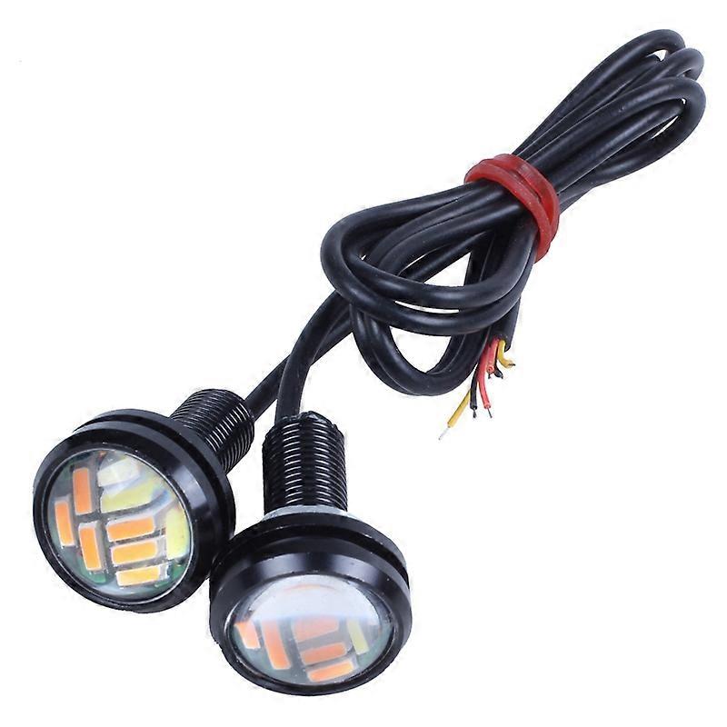 2 Pcs 12V 2m Dual Color Switchback 4014 12 Led Drl Eagle Eye Daytime Light
