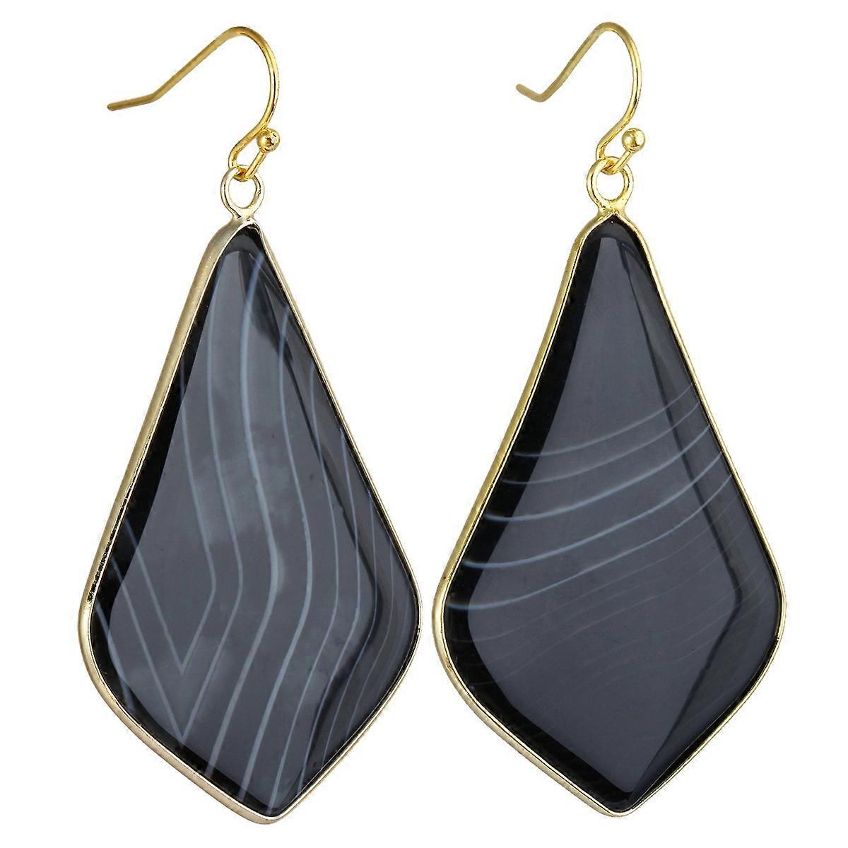 Earrings-Striped Agate-Unique Pattern-Bold Beauty