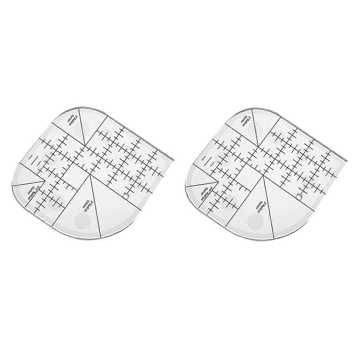 Multifunctional Angle Cutting Ruler Acrylic Anti-Slip Seam Ruler Round Edge Template Ruler DIY Sewi