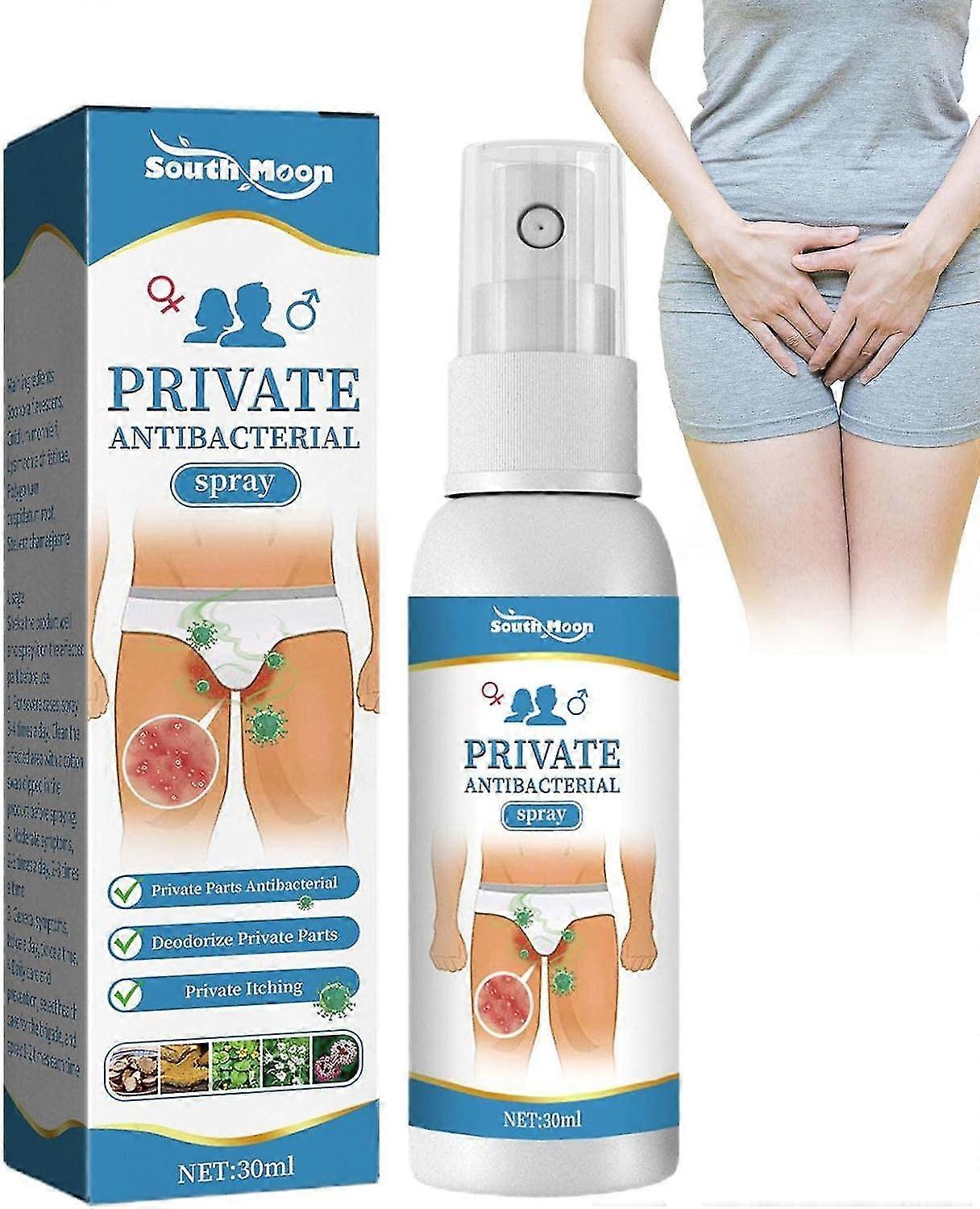 Private Antibacterial Spray, Anti Itch Spray, Natural Herbal Private Parts External Itching Spray, Instant Cooling and Soothing, For Women Men