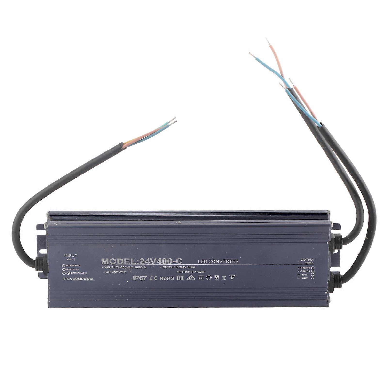 مقاوم للماء LED سائق IP67 رقاقة حماية إمدادات الطاقة ذات الجهد المستمر 400 واط AC170 × 265V24V 16.6A