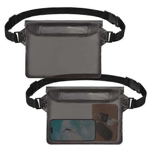 2-Pack Waterproof Pouch with Adjustable Waist Strap, touch screen design,Waterproof Dry Bag for Kayaking, Beach, Camping and Swimming