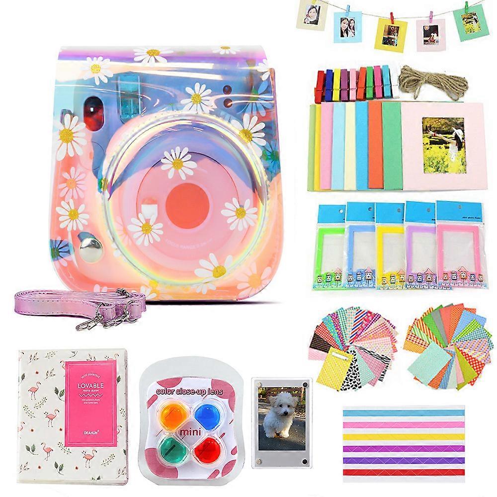 For Fujifilm Instax Mini 11 Instant Camera Mini Case Protective Bag + 64 Pockets Photo Album + Color Filter + Stickers + Frames