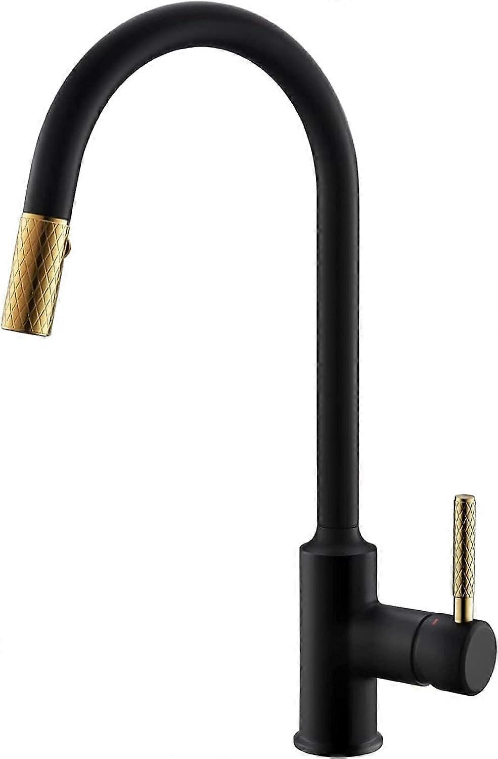 Kitchen faucet d39;eau d39;vier de cuisine extractible en or bross 360-degree single-handle mixer faucet dual-function kitchen shower faucet