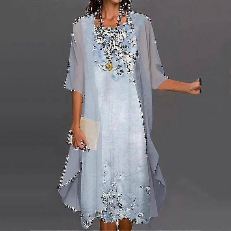 Robe bohème pour femme avec cardigan, tenue décontractée à imprimé floral, deux pièces