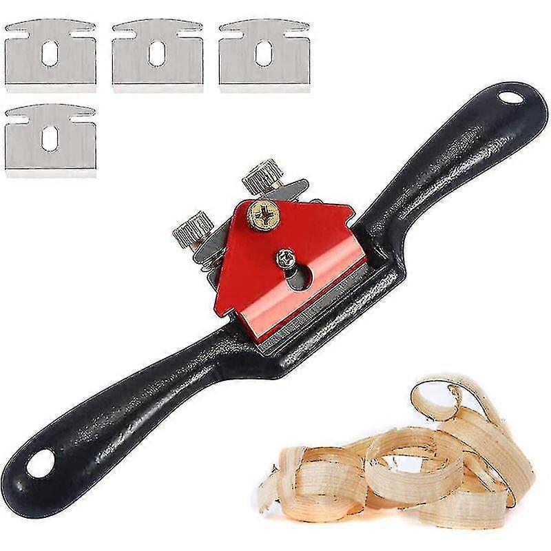 Plane Planer Wood Hand Planer, Woodworking Hand Tool, 9' Adjustable Spokeshave Manual Planer with 4 Blades,Versailles