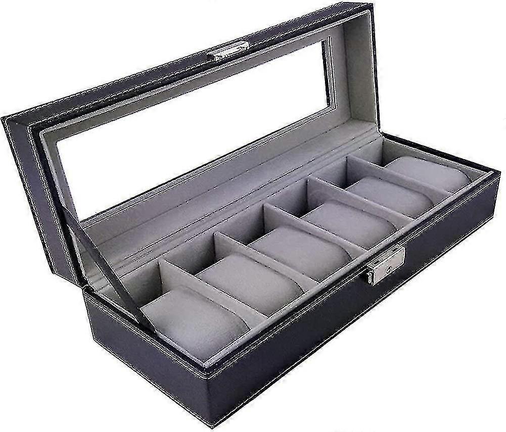 2024 Watch Box Case Jewellery Organiser: Wrist Watches Storage Display Boxes - Black