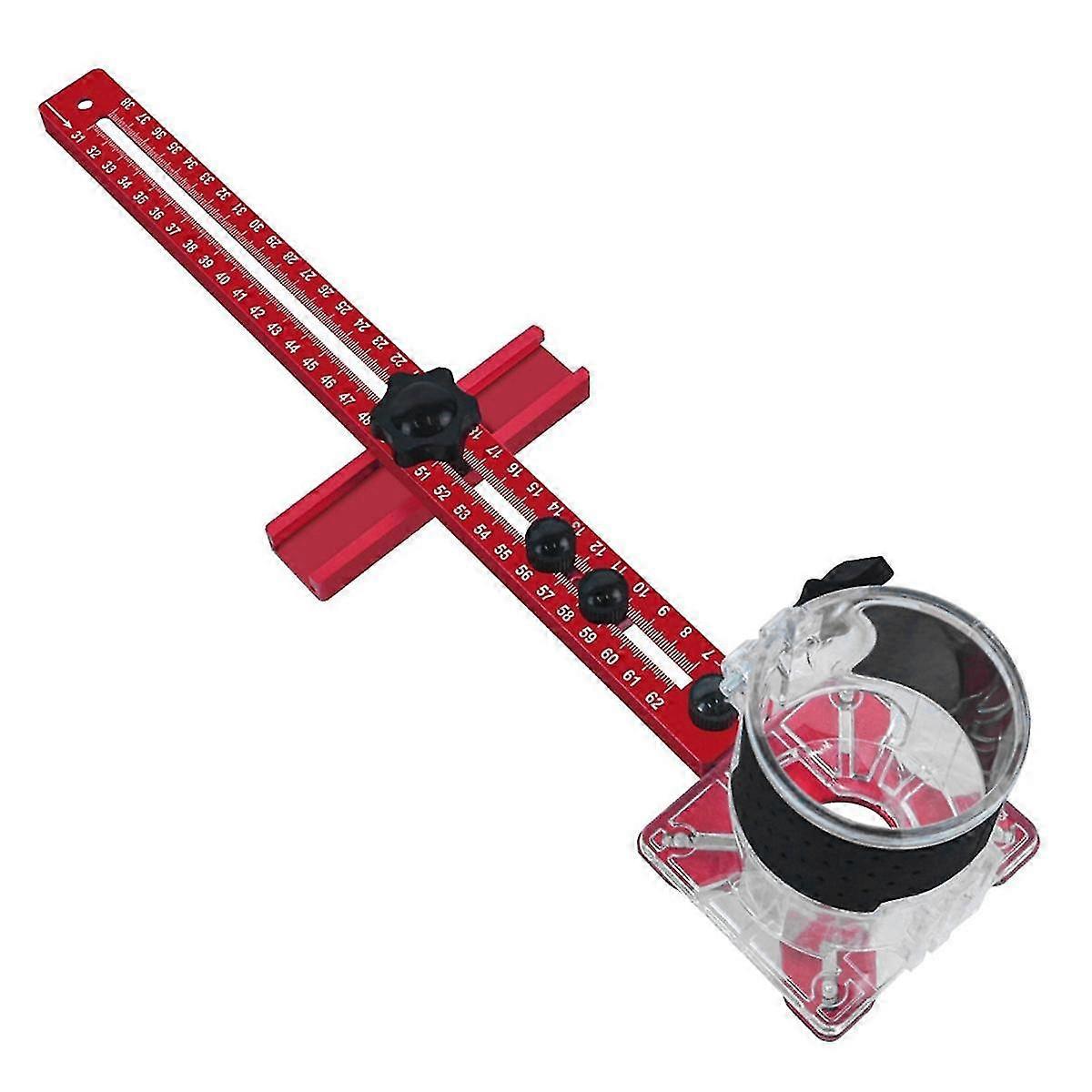 4in1 Router Milling Groove Bracket-Cabinet Hardware Jig Aluminum Router Circle Cutting Jig Punch-Router Milling BracketA