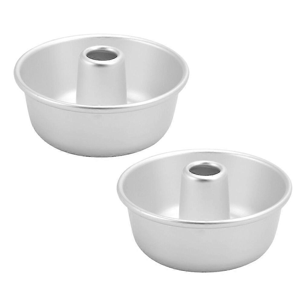 2pcs Aluminium Alloy Savarin Donut Cake Mold For Baking Mousse Chocolate Brownies Dessert Doughnuts Pastry Tools Baked Pan (silver)