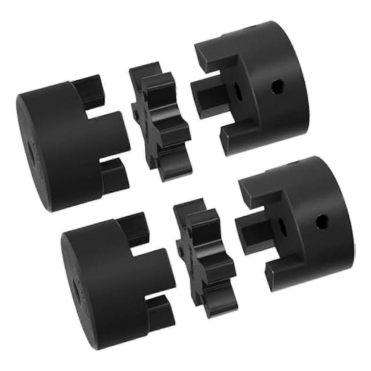 2Sets Flexible 3Pcs Coupling Coupler and Rubber Spider Jaw Coupling for Wood Splitter Mixing Indust