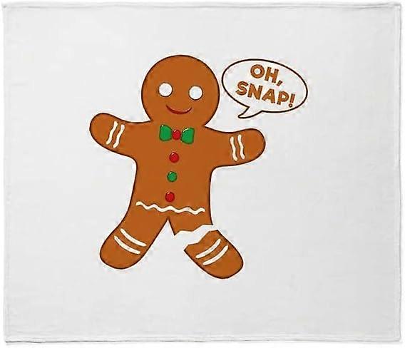 Oh Snap Gingerbread Man Throw Blanket Super Soft Fleece Plyšová Throw Blanket-ORFM433