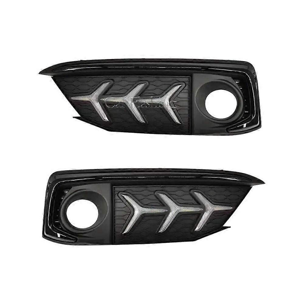1 Set LED DRL For Honda Civic 2019 2020 sedan with moving signal led fog lamp cover daytime running light with Fog Lamp hole