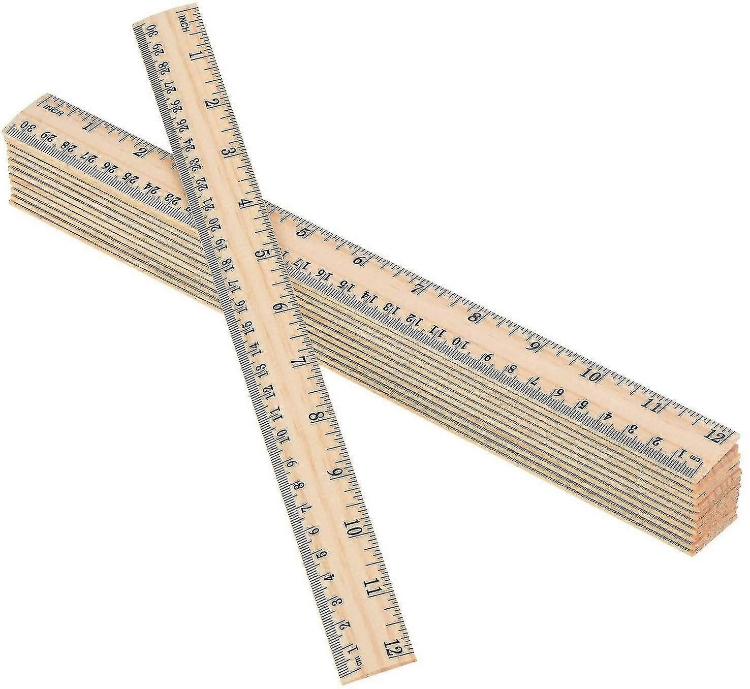25 Pack Wooden Ruler 12 Inch Rulers Bulk Wood Measuring Ruler Office ...