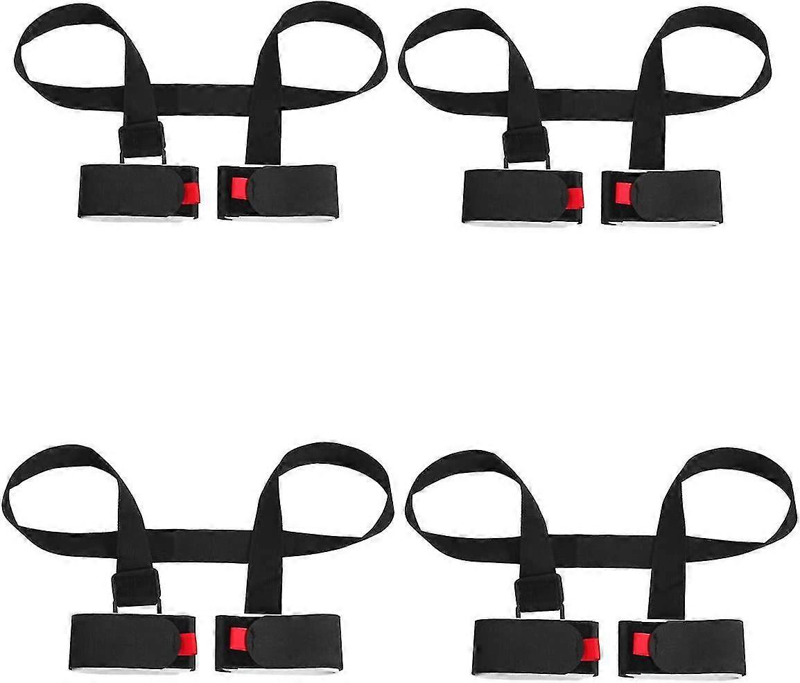 4 Pack Adjustable Ski And Pole Carrier Strap, Shoulder Ski Carrier Straps Sling With Cushioned Holder