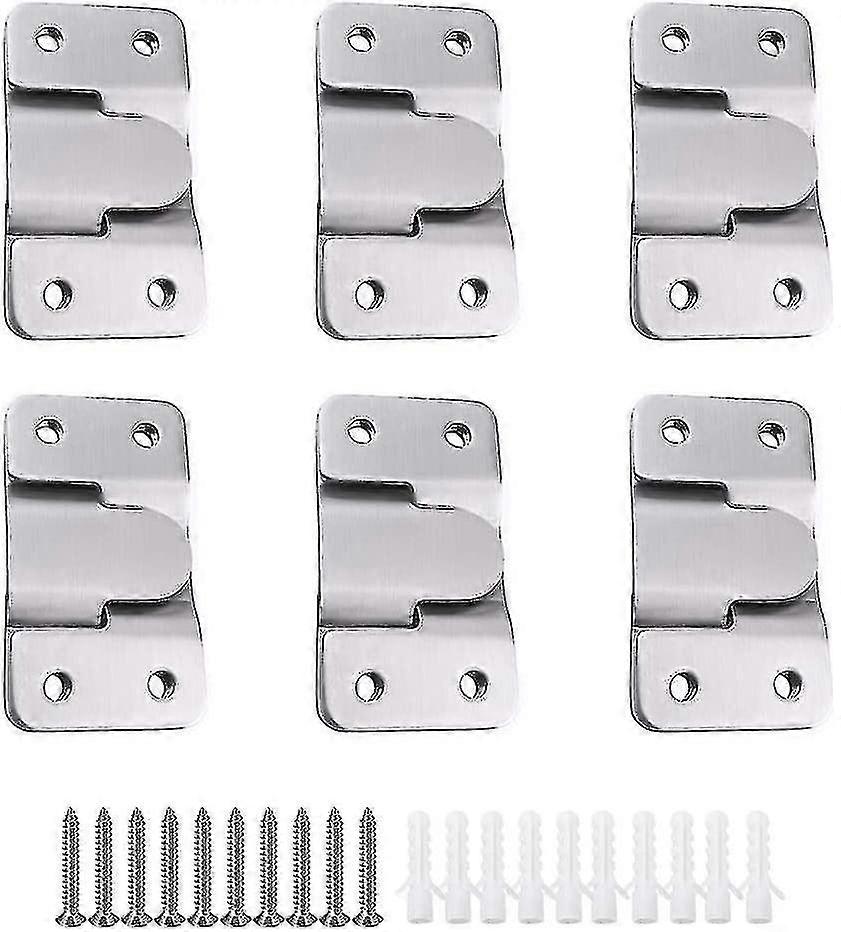 6 Pairs 12 Pack Concealed Mounting Bracket Embedded Interlock Hanging Buckle