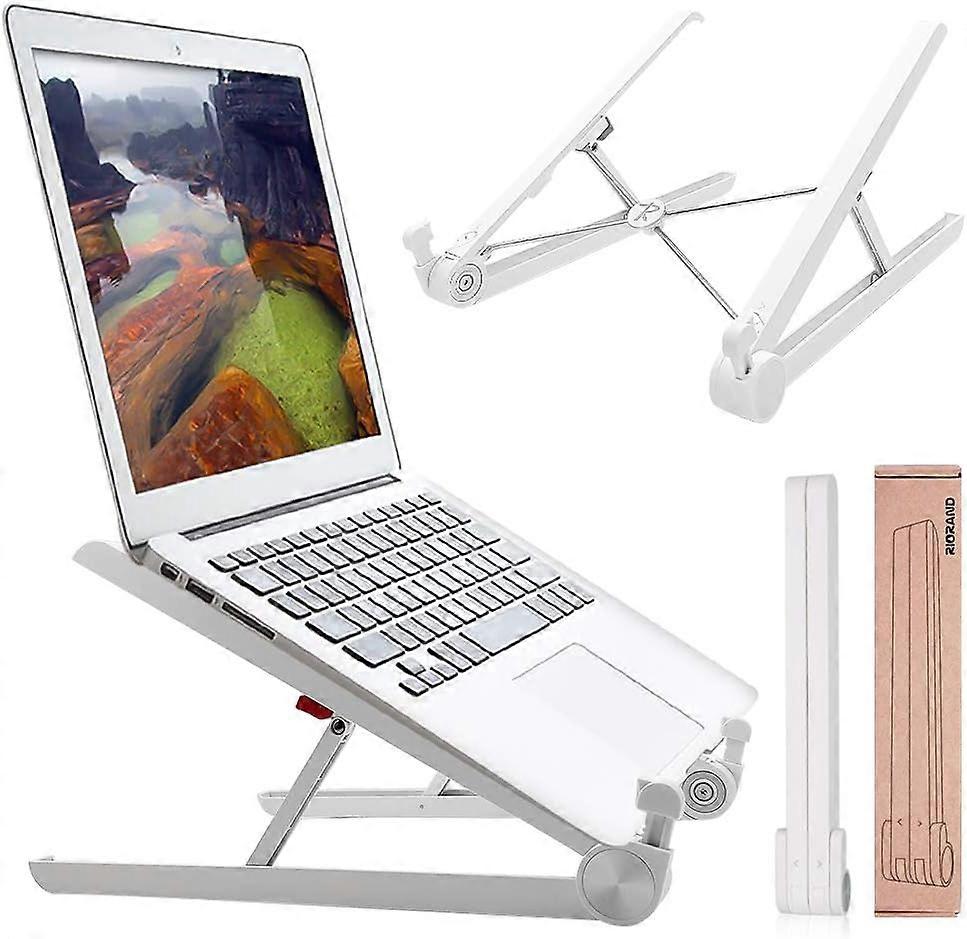 Laptop Desk Stand Foldable, Ergonomic Computer Stand Cooling Pad, Ventilated Laptop Riser Compatible