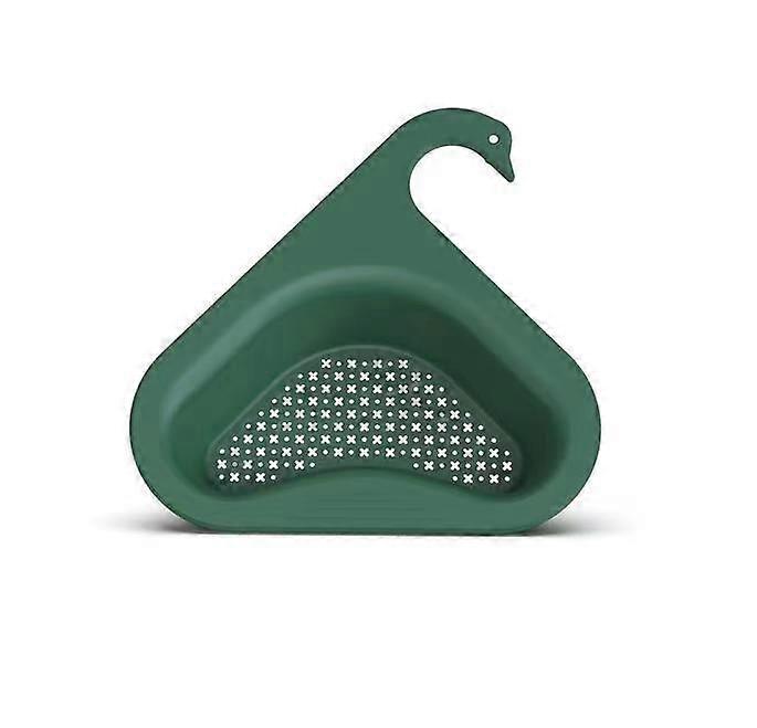 2 Pcs Multi-functional Hanging Filtering Triangular Drain Shelf, Corner Kitchen Sink Strainer,green