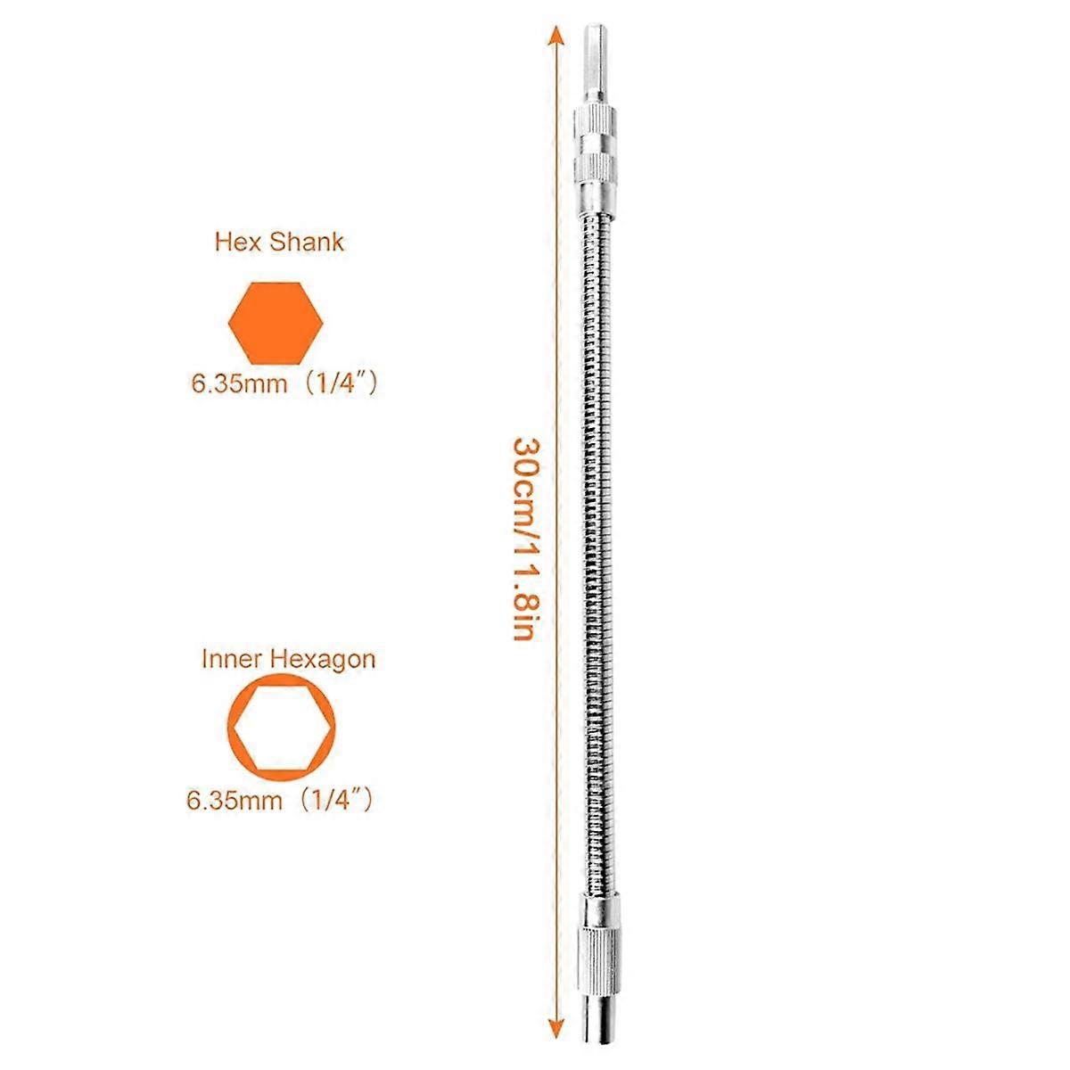 Flexible Drill Bit Extension and 105 Degree Right Angle Drill Attachment Set-for Hard-to-Reach Area
