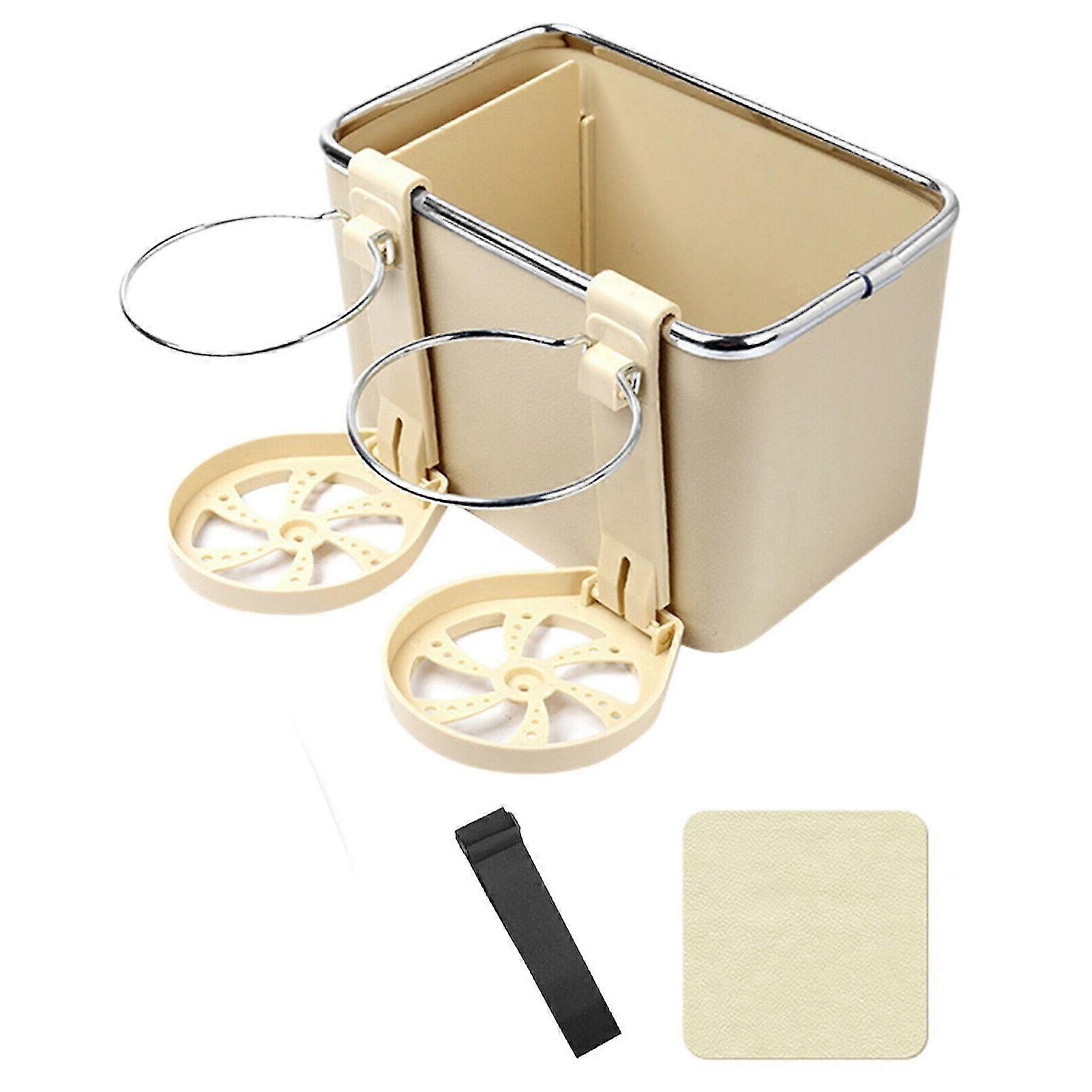 Car Armrest Storage Box with 2 Cup Holders Multifunction Car Organising Box for Auto Interior