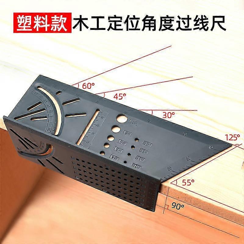 Multifunctional Plastic Line Ruler Scale Protractor Turn Ruler 90 Angle Ruler