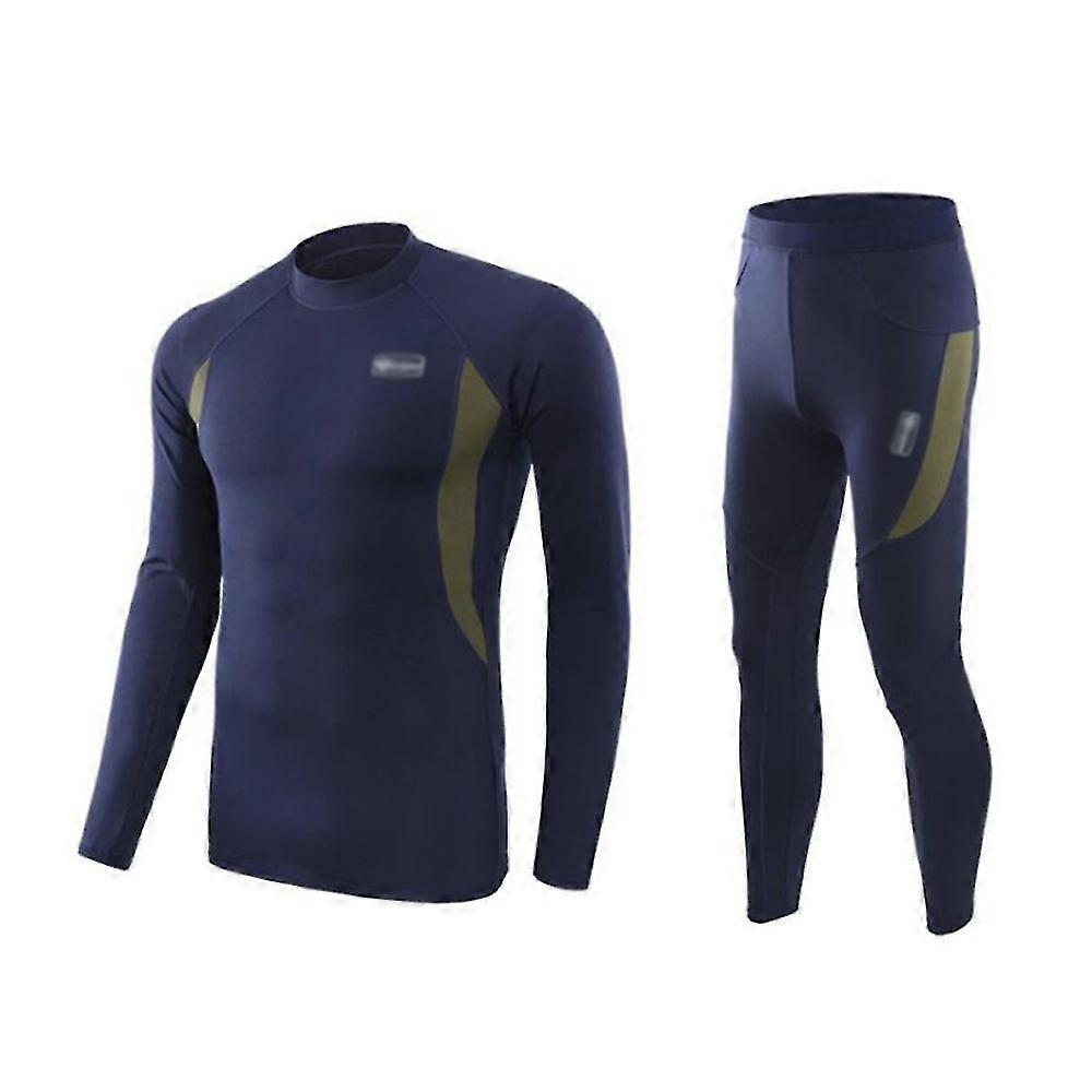 Mens Thermal Underwear Set, Winter Fleece Lined Sport Long Johns Base Layer Quick Drying