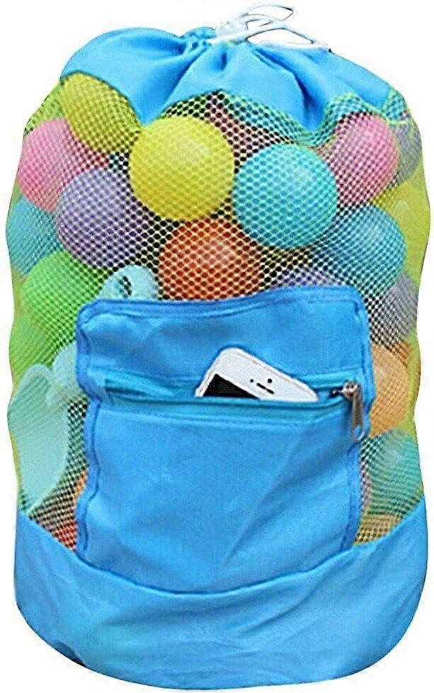 Mesh Beach Bag, Portable Beach Toys Storage Bag, Foldable Lightweight Mesh Bag, Beach Toys Pack for Kids