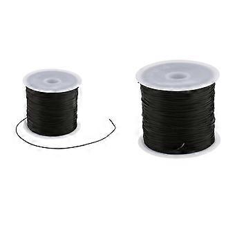 2x Zwarte Premium Salon Hair Extension Weefdraad voor Pruik Inslag Naaien Decor