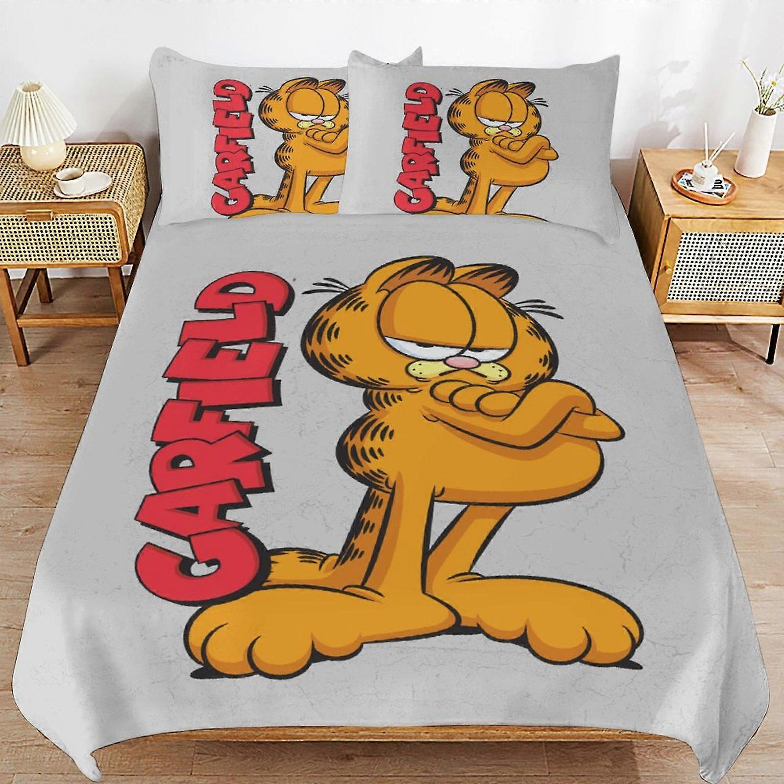 bedding set CA201 Garfield Bed Duvet Cover Microfiber Bedding Sets 3D Printed Lightweight 3 Piece Comforter Sets, 1 Duvet Cover And 2 Pillow DP201