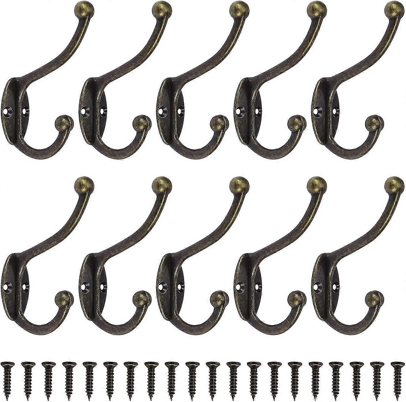 10 adet Ceket Kanca Duvar Elbise Kancaları Antik Vintage Askı Ağır Hizmet Tipi Duvara Monte Vestiyer Kapı Banyo Yatak Odası Mutfak Için