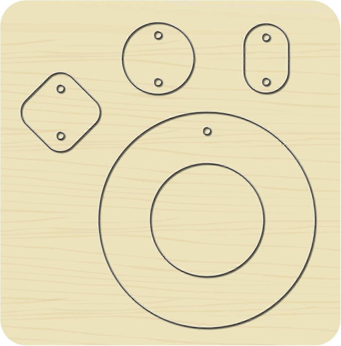 Scrapbook Prägling Trä Die Cutting Läder Mögel Rund / Square Shape Skärande Mögel för Örhänge Smycken DIY Läder Hantverk Tillverkning INTE för Sizzix