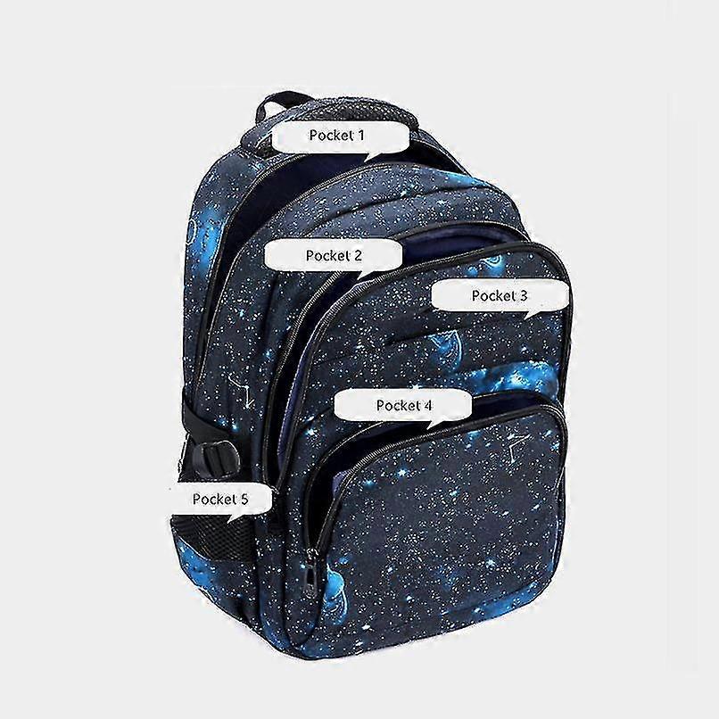 Middle School Students' Backpack With 6-wheel Roller Folding Pull Rod Bag Detachable