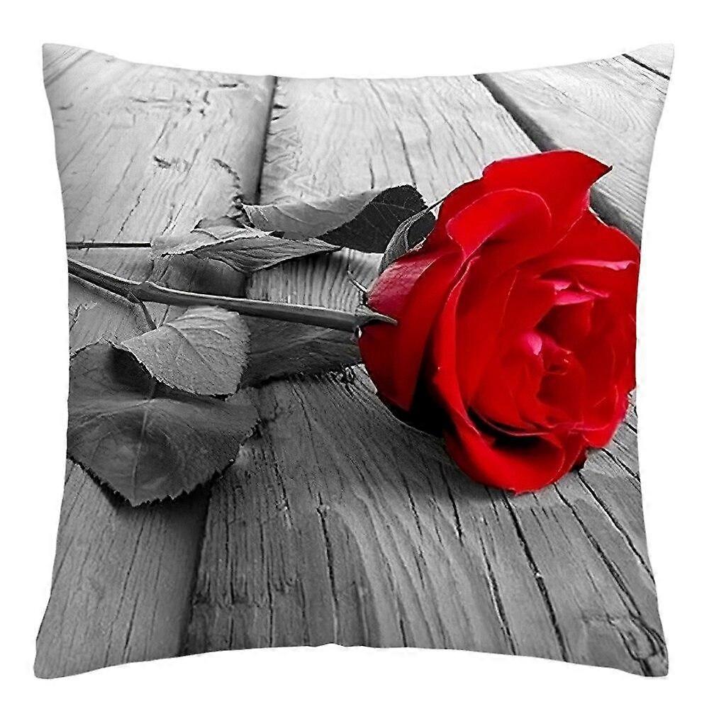 Rose Flower Print Polyester Pillowcase Design 634