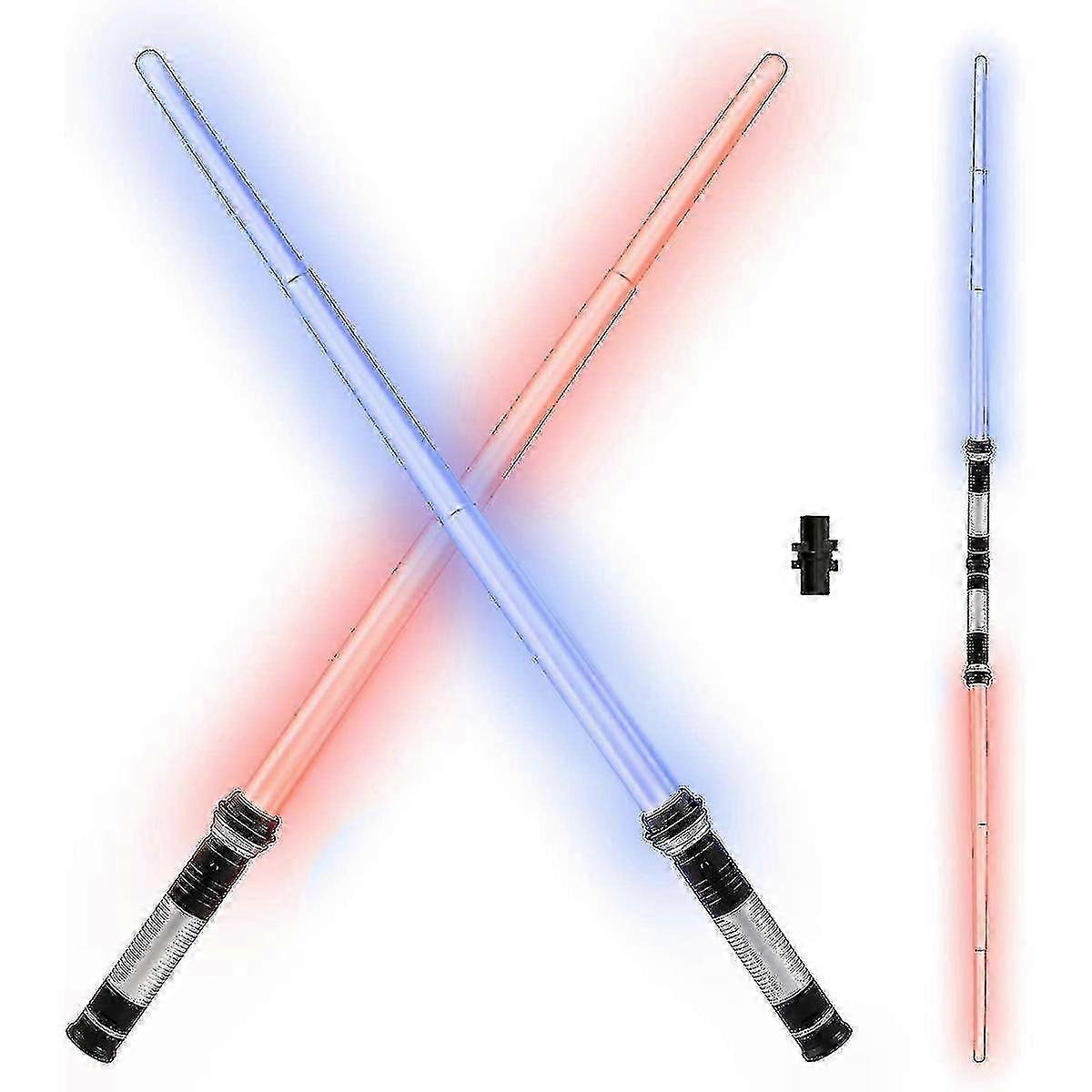 2 In 1 Lightsaber Light Up Sword Toy With 7 Colors Changing Halloween Costume Props