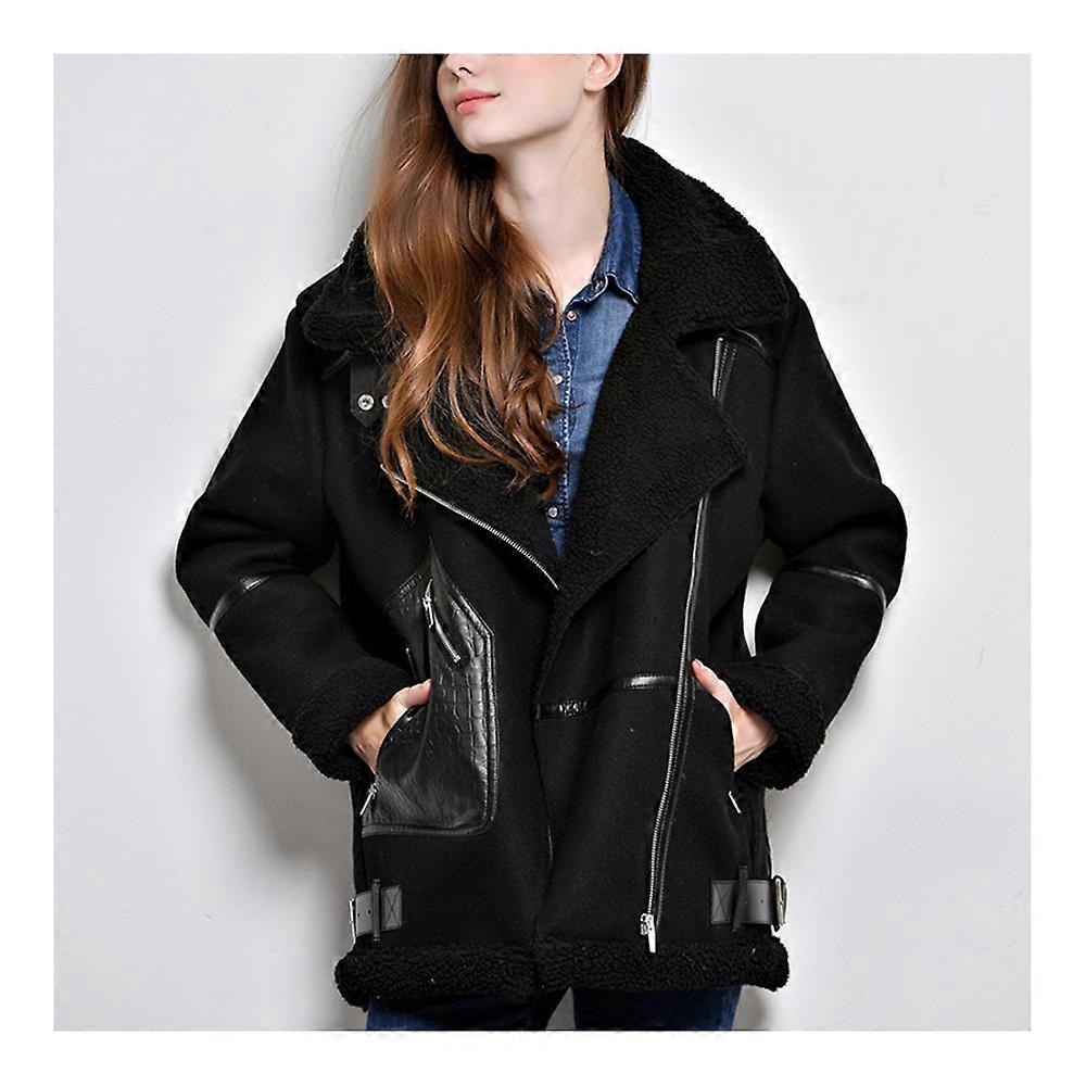 Suede Lamb Wool Middle Long Coat