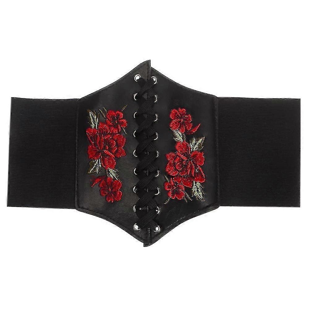 Rosa Estampado Moda Mujer Cinturón de Cintura Ancha